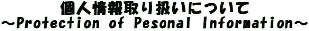l舵ɂ `Protection of Pesonal Information`